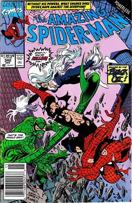 Buy Amazing Spider-Man (1963) # 342 Newsstand (5.0-VGF) Black Cat, Scorpion 1990 • 9£