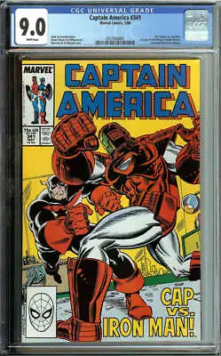 Buy Captain America #341 Cgc 9.0 White Pages // 1st App Battlestar Marvel Comic 1988 • 39.53£