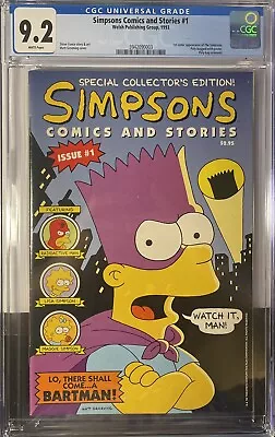 Buy Simpsons Comics And Stories #1 1993 NM (9.2) CGC, White Pages • 138.97£