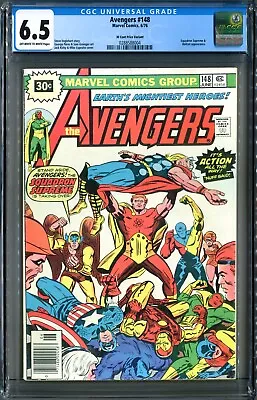 Buy Avengers #148 (1976 Marvel) 30 Cent Price Variant Rare, CGC 6.5. Clean For Grade • 79.06£