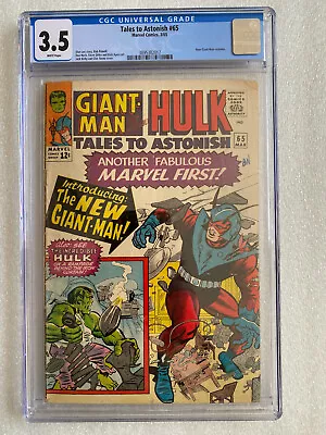 Buy Tales To Astonish #65 CGC 3.5 White Pages 1965 - New Giant-Man Costume • 79.43£