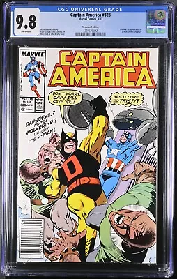 Buy Captain America #328 1st Demolition Man Newsstand Variant White Pgs 1987 CGC 9.8 • 110.51£