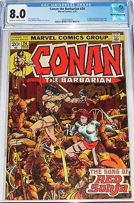 Buy Conan The Barbarian #24 CGC 8.0 (March 1973) 1st Full Appearance Of Red Sonja • 141.45£