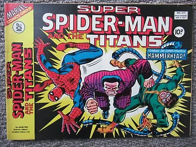 Buy Marvel UK  Spider Man And The Titans Comic #217 6th April 1977 • 4£