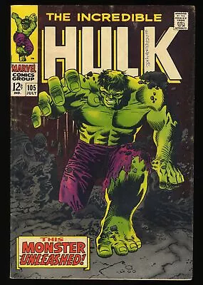 Buy Incredible Hulk #105 FN- 5.5 1st Appearance Missing Link! Marvel 1968 • 66.36£