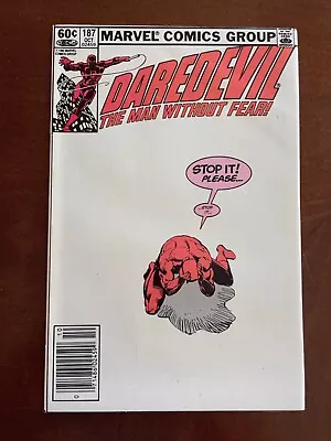 Buy Daredevil #187, Marvel (1982) - VF (8.0) - Frank Miller!  Newsstand! • 7.15£