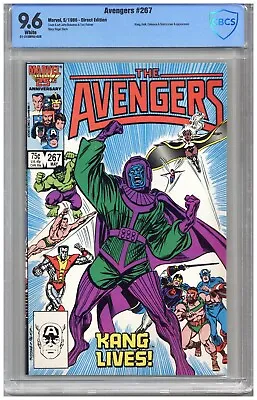 Buy Avengers  # 267  CBCS   9.6   NM+   White Pgs  5/86  Kang, Hulk, Colossus & Stor • 209.51£