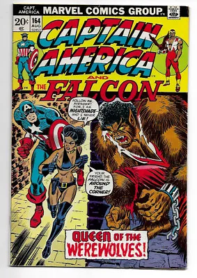 Buy Captain America #164 VF+ Aug 1973 1st Nightshade, Werewolves HIGH GRADE • 39.49£