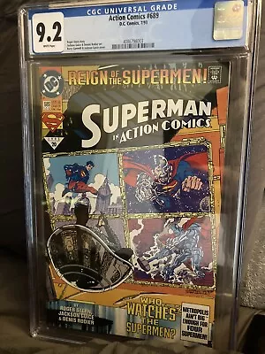 Buy Action Comics #689 CGC 9.2 1st Superman Black Suit NEWSSTAND HBO • 39.98£
