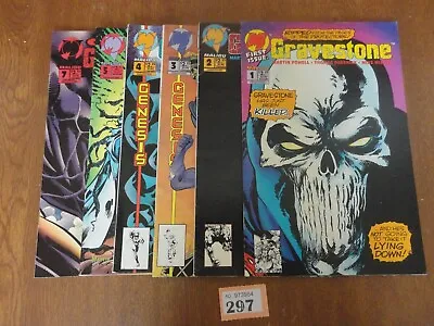 Buy Issue Run #1 #2 #3 #4 #5 + #7 - GRAVESTONE Protectors - Malibu Comics 1993 • 7.95£