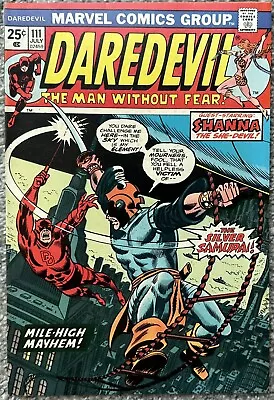 Buy Daredevil Comic #111 (marvel,1974) 1st Appearance Of Silver Samurai Bronze Age ~ • 55.32£