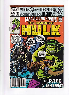 Buy Marvel Super-Heroes Starring: The Incredible Hulk #105 Marvel 1982 FN • 3.15£