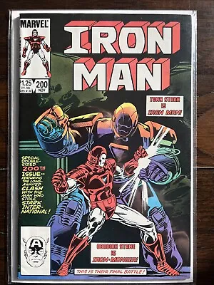 Buy Marvel Comic #200 1985 Iron Man Vs Iron Monger 200th Issue Bagged And Boarded NM • 8.70£