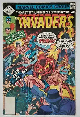 Buy Invaders #21 (Marvel Comics, 1977) Whitman Edition, Captain America, Human Torch • 3.98£
