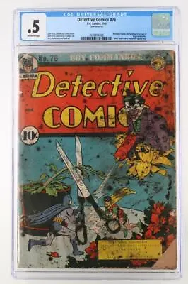 Buy Detective Comics #76 - CGC 0.5 - DC 1943 - Batman - Joker App & Cover! • 526.88£