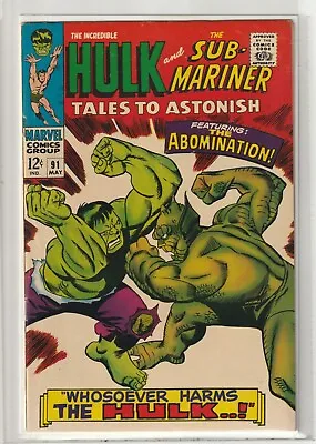 Buy Tales To Astonish # 91 Very Fine [1st Abomination Cover] Key Issue  • 275£