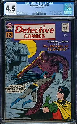 Buy DETECTIVE COMICS #298 CGC 4.5 OW/W 1st Silver Age Clayface 1961 • 554.25£