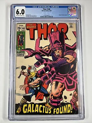 Buy Thor #168 (1969) CGC 6.0 | Origin Of Galactus | Marvel Comics • 131.08£