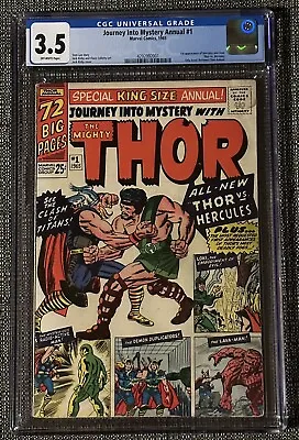 Buy Journey Into Mystery Annual #1 CGC 3.5   1st Hercules!! Marvel 1965 • 227.77£