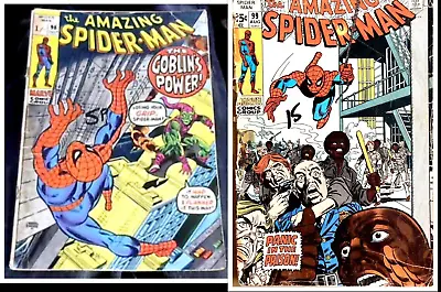 Buy AMAZING SPIDERMAN 98+99 (1971) Drug Issue (no CCA Approval Code) Marvel Comics • 64.99£