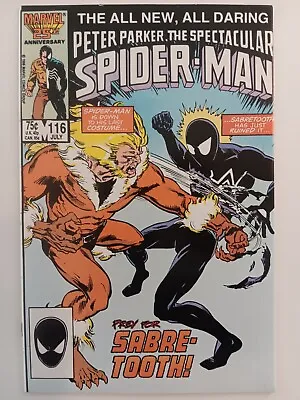 Buy Spectacular Spider-Man # 116 Key 1st Foreigner 1986 Marvel Sabretooth White Page • 10.31£