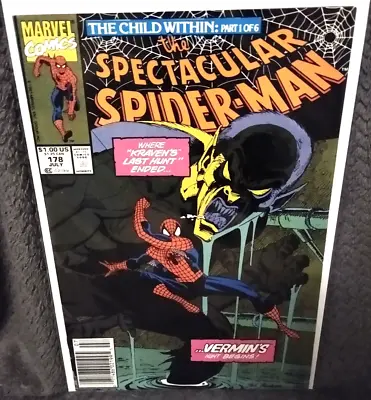 Buy SPECTACULAR SPIDER-MAN #178 VF/NM 1991 Marvel - 1st Dr. Ashley Kafka - Newsstand • 7.87£