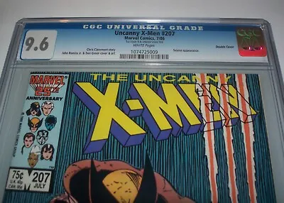 Buy Rare Double Cover Uncanny X-Men #207 CGC 9.6 White Wolverine From July 1986 • 277.54£