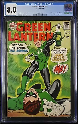 Buy 1968 Green Lantern 59 CGC 8.0. 1st Appearance Of Guy Gardner • 463.71£