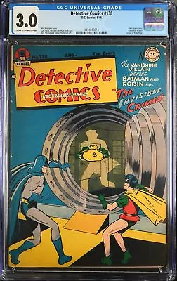 Buy Detective Comics #138 CGC GD/VG 3.0 Batman Joker Appearance! DC Comics 1948 • 287.03£