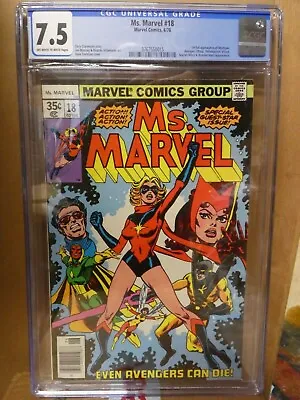 Buy Marvel Comics Ms Marvel 18 1st Appearance Mystique CGC 7.5 X Men 1978 Avengers • 149.99£