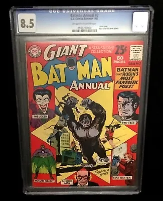 Buy Batman Annual #3 Cgc 8.5 Giant Size 80 Pages Joker Two-face Cover Dc Comics 1962 • 709.52£