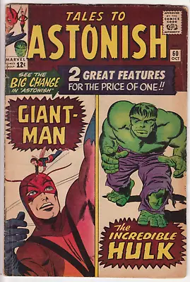 Buy Tales To Astonish #60, Marvel Comics 1964 VG- 3.5 1st Double Feature Issue! • 59.96£