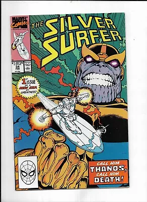 Buy Marvel  Comics ~ Silver Surfer  ~  # 34  (1990)  NM • 18.47£