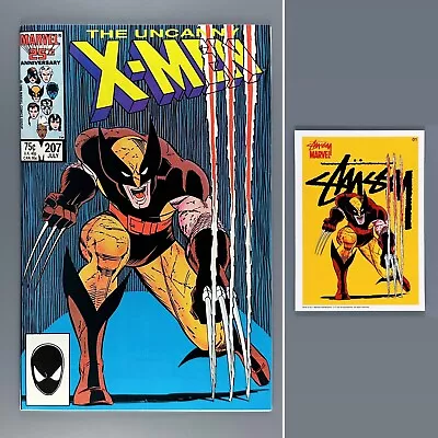 Buy Uncanny X-Men 207 (1986) NM And Stussy Wolverine 01 (1991) Comic And Card Lot • 98.83£
