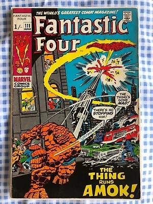 Buy Fantastic Four 111 (1971) Hulk Cameo • 5.99£