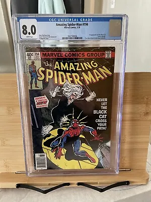 Buy Amazing Spider-Man 194 CGC 8.0 NEWSTAND EDITION 1ST BLACK CAT • 400£
