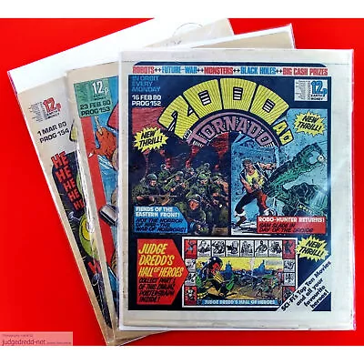 Buy 2000AD Prog 152-154 1980 UK 3 Comics Bags  See Description   (set 1031 . • 25£