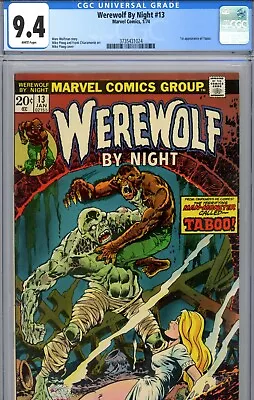 Buy Werewolf By Night #13 (1974) Marvel CGC 9.4 White 1st Appearance Of Topaz! • 336.01£