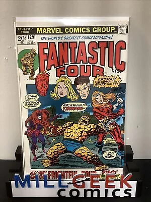 Buy Fantastic Four #129 (1972) VF+ (8.5) Roy Thomas/John Buscema, 1st App Thundra • 118.58£