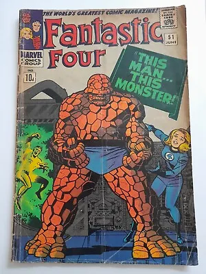 Buy Fantastic Four #51 June 1966 Good 2.0 Classic Story  This Man…This Monster!  • 19.99£