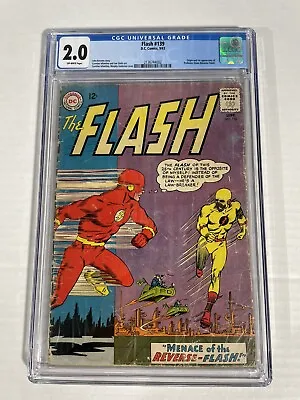 Buy Flash 139 CGC 2.0 1st Appearance App Origin Professor Zoom Reverse Flash DC 1963 • 276.71£