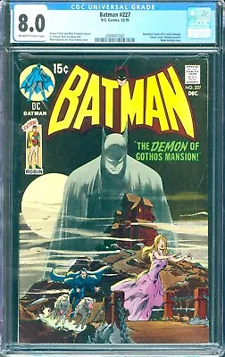 Buy Batman #227 (1970) CGC 8.0 -- O/w To White Pages; Classic Neal Adams Cover  • 1,585.95£