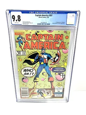Buy Captain America #307 CGC 9.8 NEWSSTAND Comic 1985 1st App MADCAP Deadpool • 709.63£