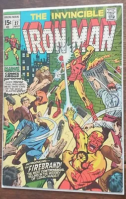 Buy Marvel Comics Iron Man #27 Jul 1970 (6.5 FN+) #MIS0286 1st App Of Firebrand • 24.99£