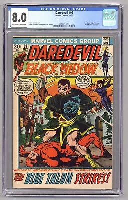 Buy Daredevil 92 (CGC 8.0) 1st  Black Widow  In Logo Black Panther Appearance Y559 • 35.58£