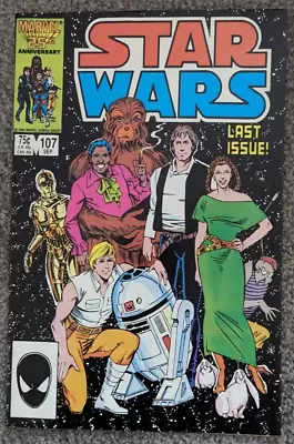 Buy Star Wars #107  Last Issue! Scarce! Marvel 1986 Comic Book • 428.95£