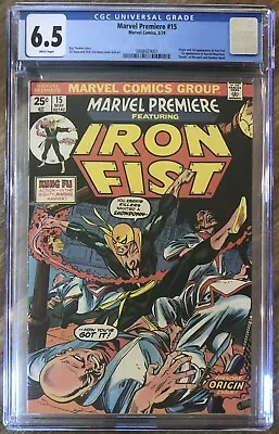 Buy Marvel Premiere 15 (1st Appearance Iron Fist) Marvel 1974 CGC 6.5 • 160.12£