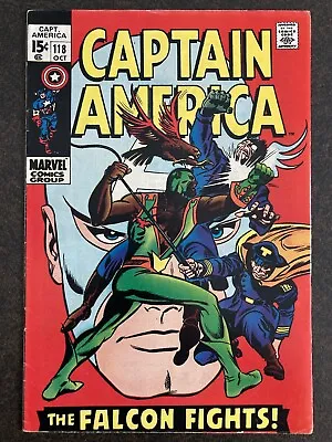 Buy Captain America 118 2nd Falcon Redwing 1969 Stan Lee Colan Sinnott Fine Glossy🔥 • 59.91£
