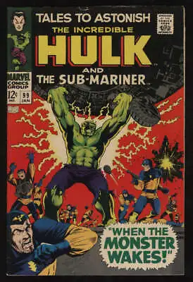 Buy Tales To Astonish #99 Fine+ 6.5 OW Pgs Namor Sub-Mariner Incredible Hulk Marvel • 23.68£