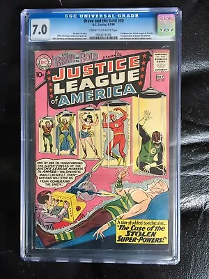 Buy BRAVE AND BOLD #30 CGC FN/VF 7.0; CM-OW; 3rd App. Justice League! • 826.18£